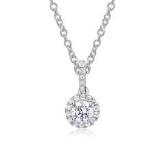 🦚 750er Weißgold Kette und Anhänger mit Diamanten