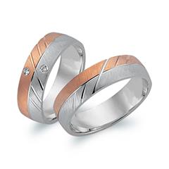 🦚 Eheringe 333er Weiss- Rotgold 2 Diamanten Unkategorisiert online kaufen