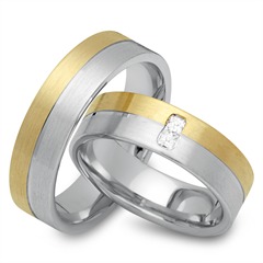 🦚 Eheringe 585er Gelb- Weissgold 2 Diamanten Unkategorisiert online kaufen