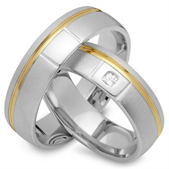 🦚 Eheringe 750er Gelb- Weissgold mit Diamant Unkategorisiert online kaufen