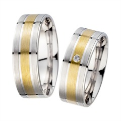 🦚 Eheringe Gelb- und Weißgold mit Diamant Breite 7 mm Unkategorisiert online kaufen