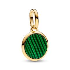 🦚 Medaillon-Charm ME, gold, Malachit (synth.), gravierbar Unkategorisiert online kaufen