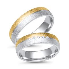 🦚 Trauringe 333er Gelb- Weissgold 5 Diamanten Unkategorisiert online kaufen