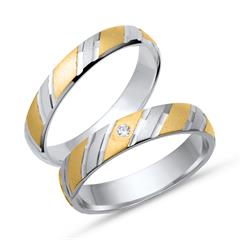 🦚 Trauringe 333er Gelb- Weissgold mit Diamant Unkategorisiert online kaufen