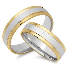 🦚 Trauringe 585er Gelb- Weissgold mit Diamant Unkategorisiert online kaufen