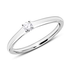 🦚 Verlobungsring aus 14K Weißgold mit Diamant gravierbar