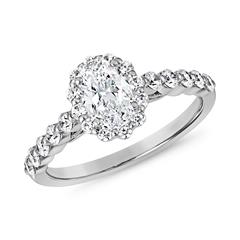 🦚 Verlobungsring aus Weißgold oder Platin mit Diamanten