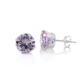 925 Sterling Silber Ohrstecker - rund / lavendel Unkategorisiert online kaufen