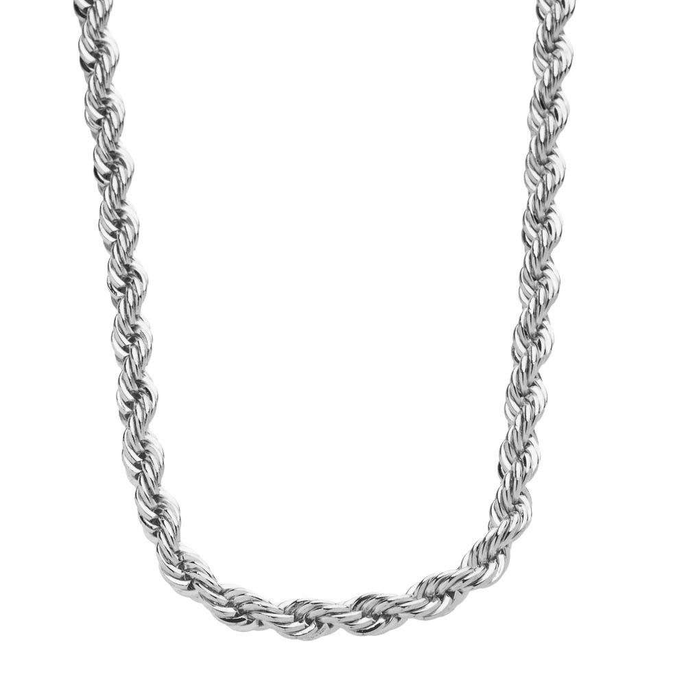 Iced Out Bling Hip Hop Rope Kordelkette - 4mm - silber Unkategorisiert online kaufen Iced Out Bling Hip Hop Rope Kordelkette - 4mm - silber Unkategorisiert online kaufen