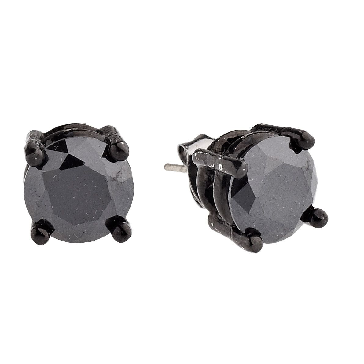 Iced Out Bling Runde Zirkonia Ohrstecker – schwarz