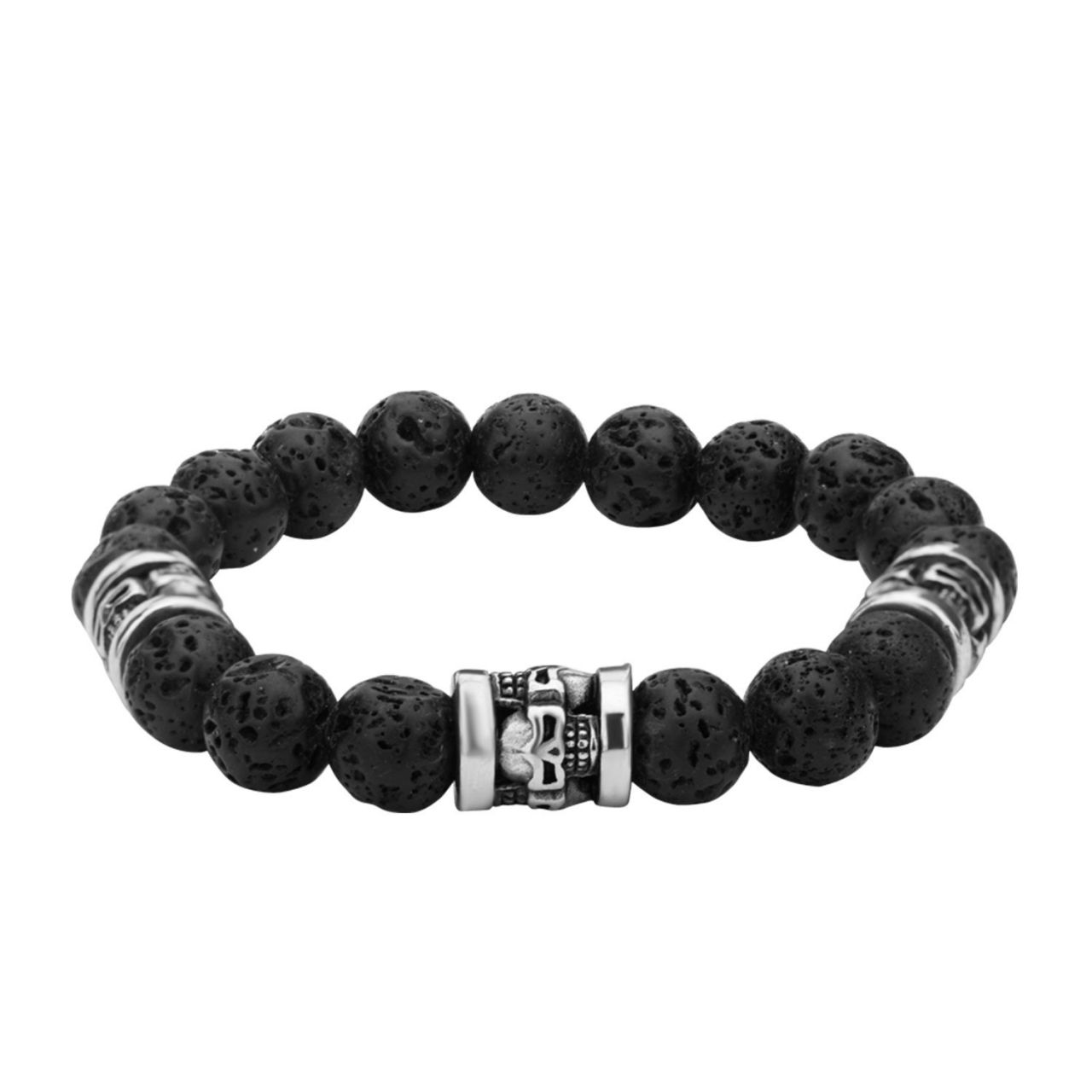 Herren Edelstahl Armband mit Totenkopf und Lava Steinen Unkategorisiert online kaufen Herren Edelstahl Armband mit Totenkopf und Lava Steinen Unkategorisiert online kaufen