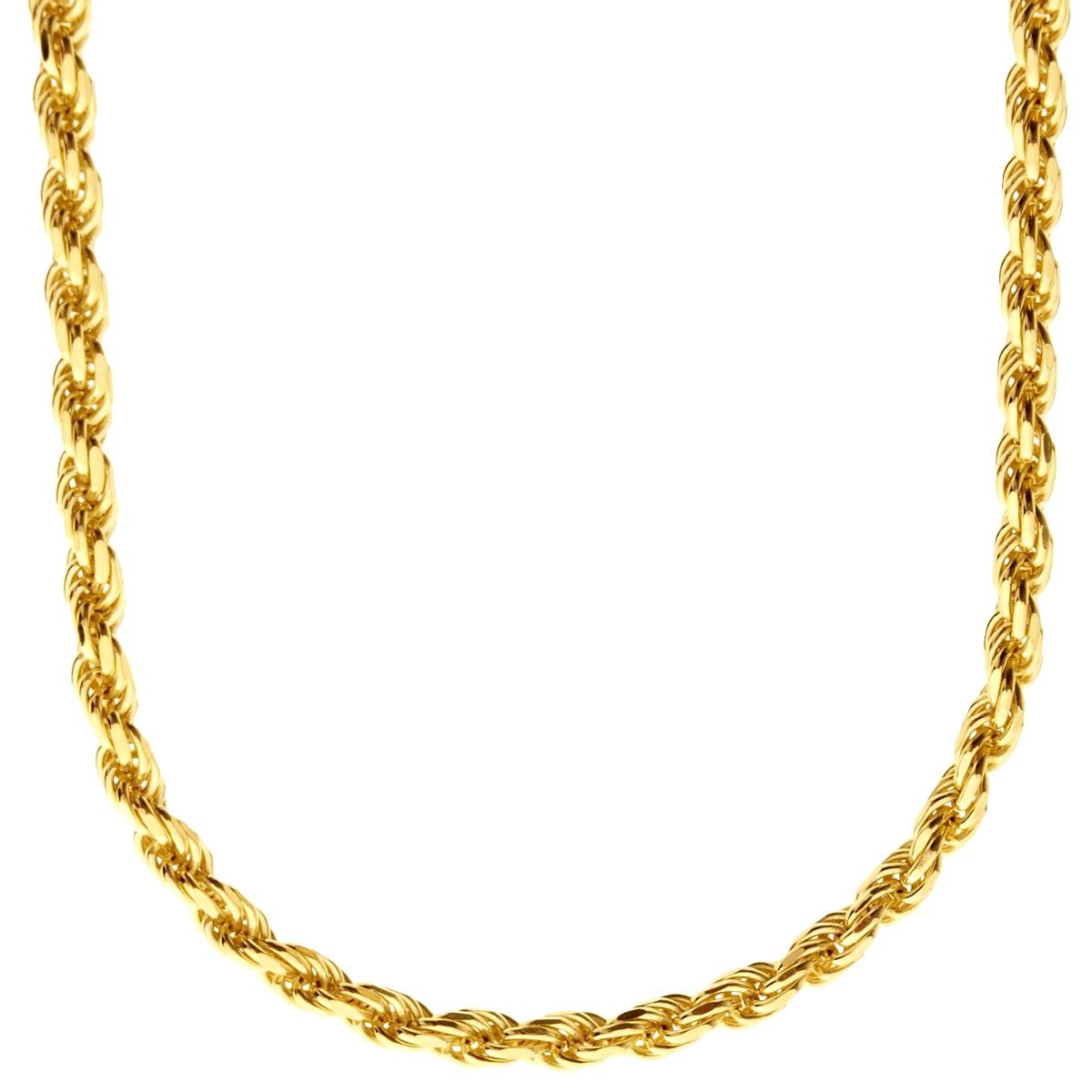 Sterling 925er Silber Bling Kordelkette - ROPE DC 4mm gold Unkategorisiert online kaufen