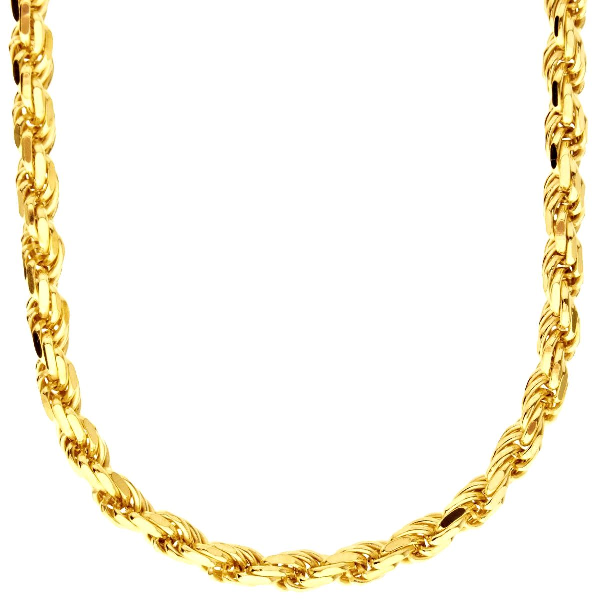 Sterling 925er Silber Kordelkette - ROPE DC 5,6 mm gold Unkategorisiert online kaufen