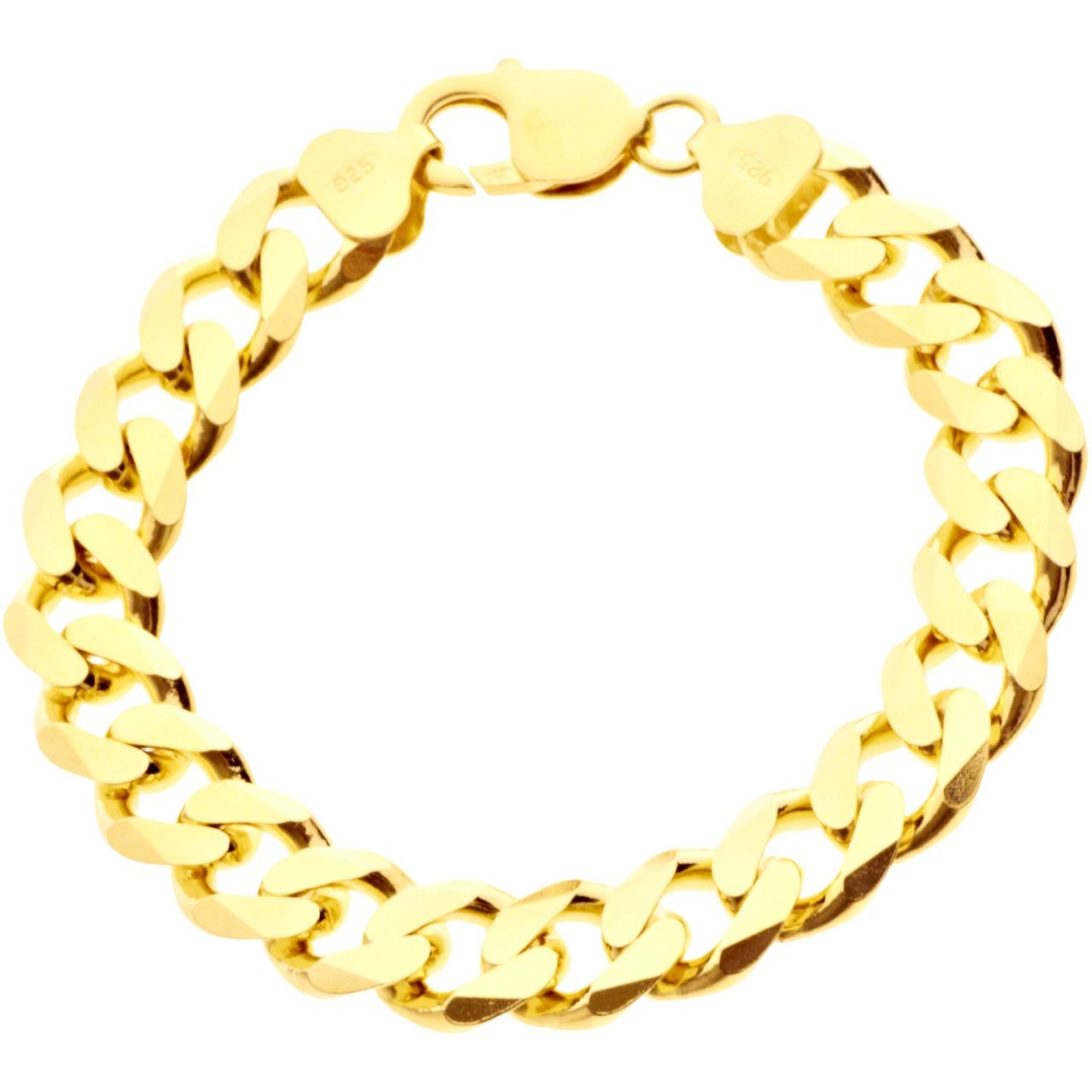 Sterling 925er Silber Panzerkette Armband - CURB 11mm gold Unkategorisiert online kaufen
