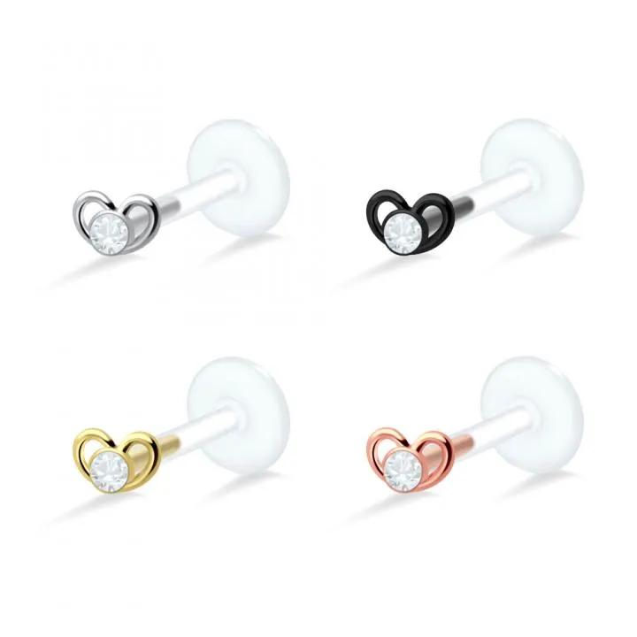 🦚 PTFE Tragus Labret Kristallherz silber schwarz goldfarbig roségoldfarbig Unkategorisiert online kaufen 🦚 PTFE Tragus Labret Kristallherz silber schwarz goldfarbig roségoldfarbig Unkategorisiert online kaufen