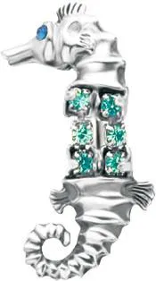 🦚 Bauchnabelpiercing Seepferd mit Kristall Steinen blau Unkategorisiert online kaufen