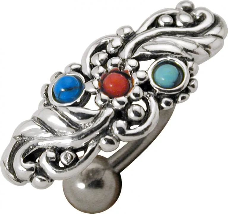 🦚 Bauchnabelpiercing Indianisches Motiv oben mit Halbedelsteinen Unkategorisiert online kaufen 🦚 Bauchnabelpiercing Indianisches Motiv oben mit Halbedelsteinen Unkategorisiert online kaufen
