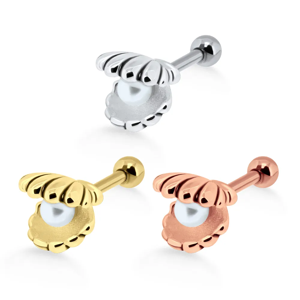🦚 Helix Tragus Piercing Perlenmuschel silberfarbig goldfarbig roségoldfarbig Unkategorisiert online kaufen 🦚 Helix Tragus Piercing Perlenmuschel silberfarbig goldfarbig roségoldfarbig Unkategorisiert online kaufen