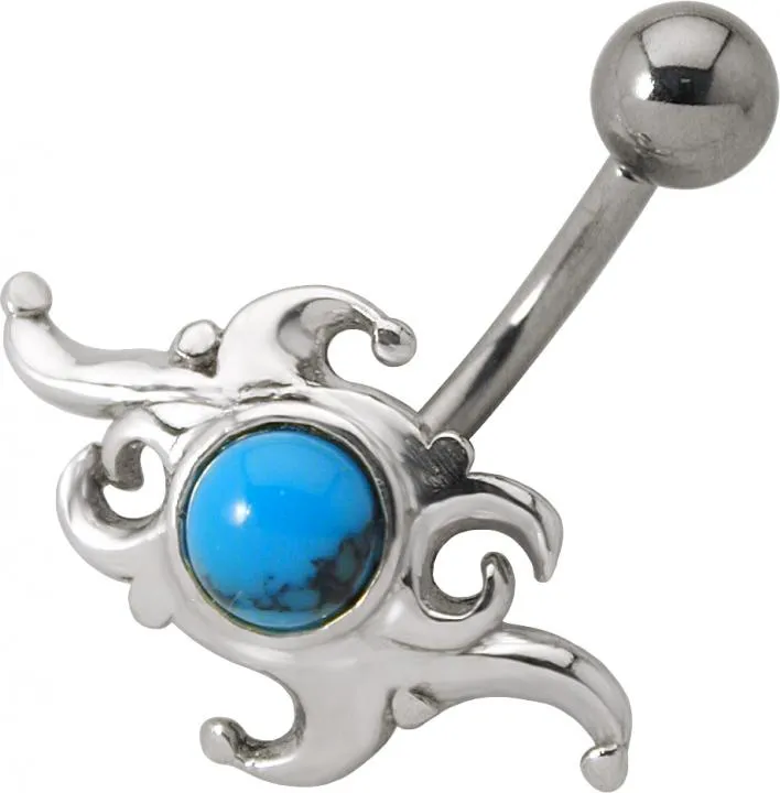 🦚 Bauchnabelpiercing Tribal Türkis mit Halbedelstein Unkategorisiert online kaufen 🦚 Bauchnabelpiercing Tribal Türkis mit Halbedelstein Unkategorisiert online kaufen