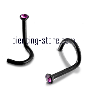 🦚 Nasenstecker Spirale schwarz mit 2mm-Kristall 13 Farben Nasenpiercing Unkategorisiert online kaufen 🦚 Nasenstecker Spirale schwarz mit 2mm-Kristall 13 Farben Nasenpiercing Unkategorisiert online kaufen