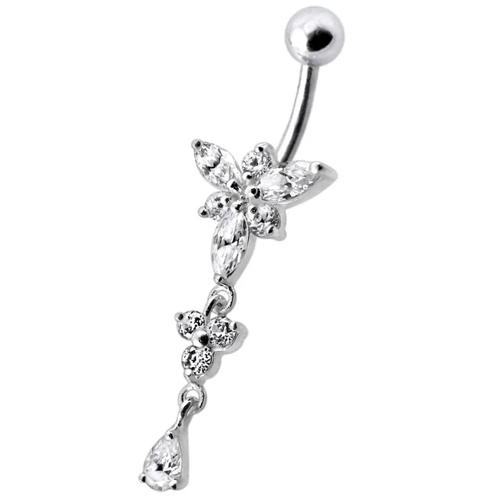 🦚 Bauchnabelpiercing Titan 925er Silbermotiv Kristallblume 8mm/10mm/12mm Stablänge Unkategorisiert online kaufen 🦚 Bauchnabelpiercing Titan 925er Silbermotiv Kristallblume 8mm/10mm/12mm Stablänge Unkategorisiert online kaufen