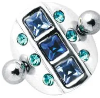 🦚 Bauchnabelpiercing Schild Kristallsteine Quadrat und Rund blau Unkategorisiert online kaufen