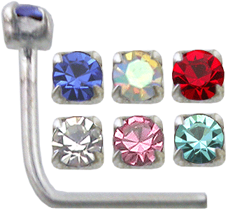 🦚 Nasenstecker Kristall Quadrat 5 Farben Silber Nasenpiercing gebogen Unkategorisiert online kaufen