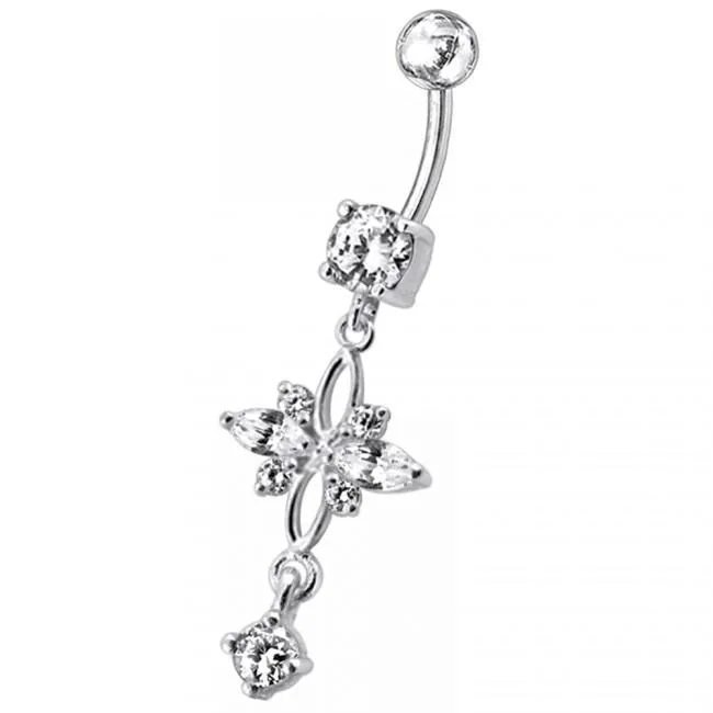 🦚 Bauchnabelpiercing Titan G23 925er Silber-Motiv mit Kristalldesign Unkategorisiert online kaufen 🦚 Bauchnabelpiercing Titan G23 925er Silber-Motiv mit Kristalldesign Unkategorisiert online kaufen