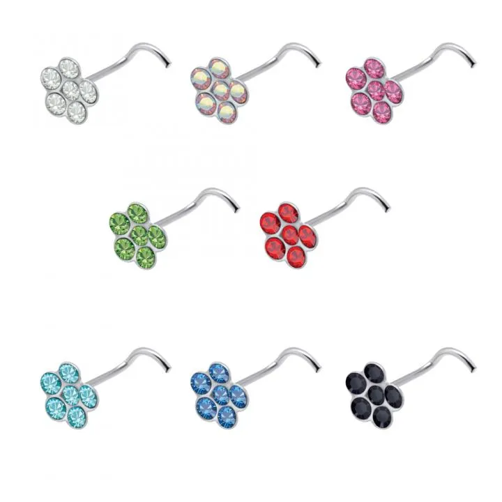🦚 Nasenstecker Spirale Silber 6 Kristalle silberfarbig mit acht wählbaren Kristallfarben Unkategorisiert online kaufen 🦚 Nasenstecker Spirale Silber 6 Kristalle silberfarbig mit acht wählbaren Kristallfarben Unkategorisiert online kaufen