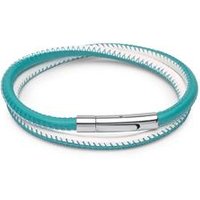 🦚 Exklusives Lederarmband für Frauen weiß türkis Unkategorisiert online kaufen