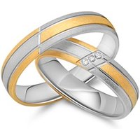 🦚 Trauringe 750er Gelb- Weissgold 3 Diamanten Unkategorisiert online kaufen