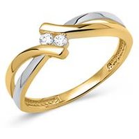 🦚 Gelb- & Weißgoldring mit Zirkonia Unkategorisiert online kaufen