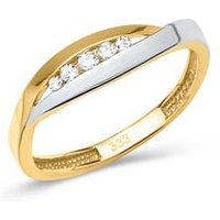 🦚 Gelb- & Weißgoldring mit Zirkoniasteinen Unkategorisiert online kaufen