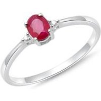 🦚 Ring 14-karätiges Weißgold 2 Diamanten und Rubin Unkategorisiert online kaufen
