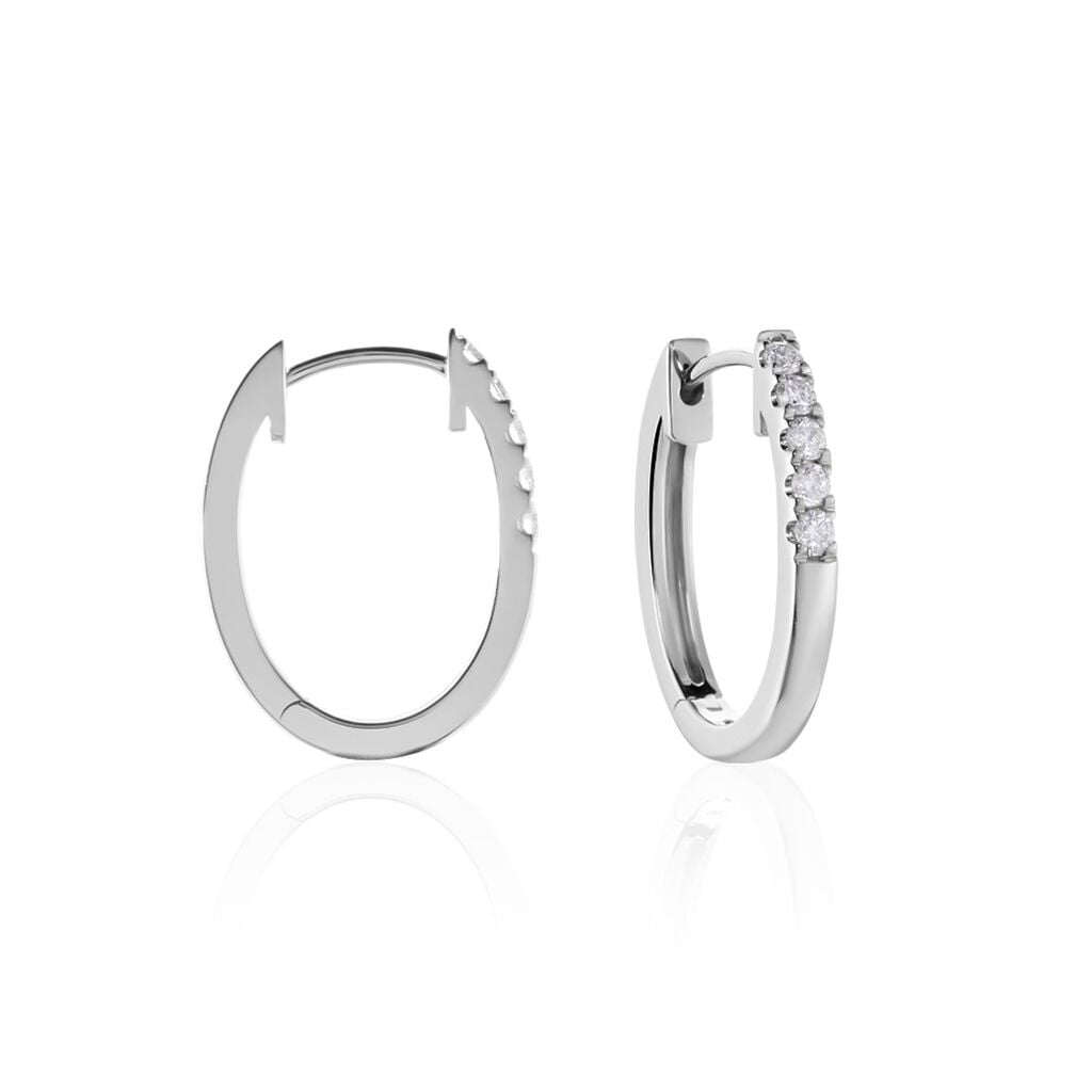 🦚 Damen Creolen Weißgold 750 Diamant 0,14ct Celin 15,50mm 15,50mm , Creolen mit Stein Unkategorisiert online kaufen