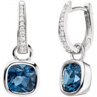JOBO Paar Creolen, 585 Weißgold mit Blautopas und 20 Diamanten silberfarben|weiß Unkategorisiert online kaufen JOBO Paar Creolen, 585 Weißgold mit Blautopas und 20 Diamanten silberfarben|weiß Unkategorisiert online kaufen