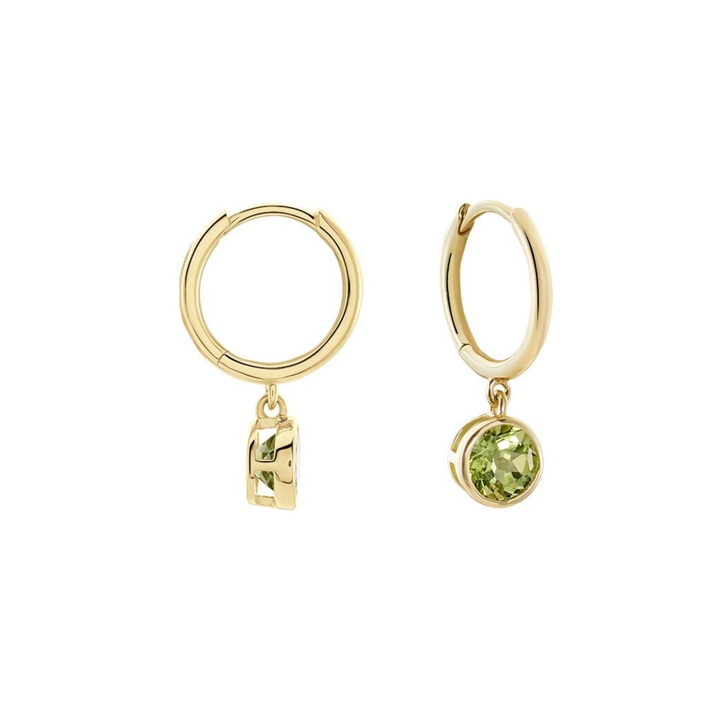 🦚 Damen Creolen Gold 375 Peridot Grün 1,02ct Kreis Soleia 11,30mm , Creolen mit Stein Unkategorisiert online kaufen