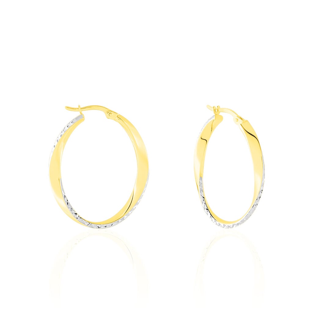 🦚 Damen Creolen Gold 375 Bicolor Diamantiert Doralynne, Creolen ohne Stein Unkategorisiert online kaufen