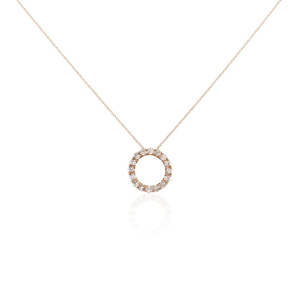 🦚 Damen Collier Silber rosevergoldet 925 Zirkonia Champagner Kreis Myriam 1,15mm, Collier mit Stein Unkategorisiert online kaufen