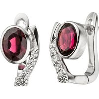 JOBO Paar Creolen, 925 Silber mit Granat und 8 Zirkonia silberfarben Unkategorisiert online kaufen JOBO Paar Creolen, 925 Silber mit Granat und 8 Zirkonia silberfarben Unkategorisiert online kaufen