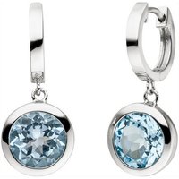 JOBO Paar Creolen, 925 Silber mit Blautopas silberfarben Unkategorisiert online kaufen JOBO Paar Creolen, 925 Silber mit Blautopas silberfarben Unkategorisiert online kaufen