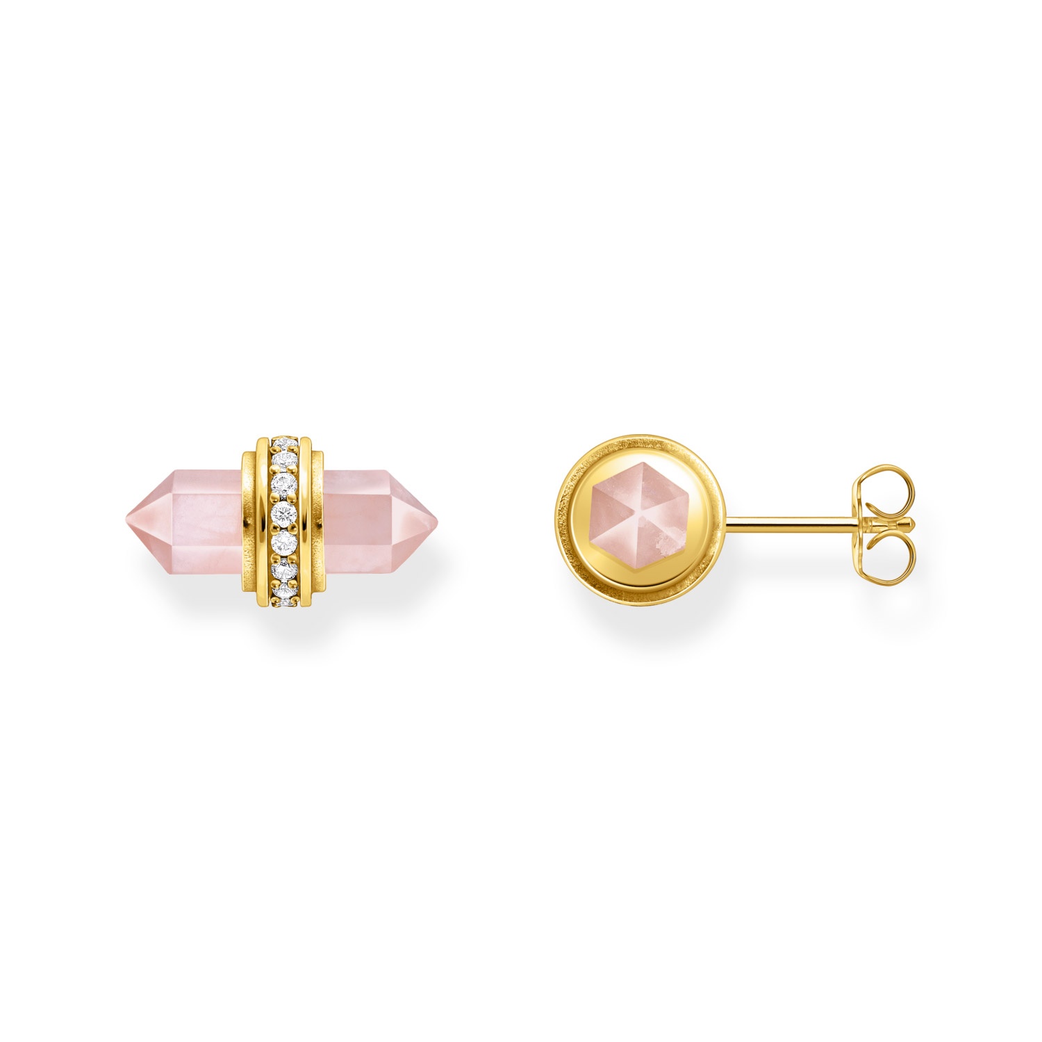 Thomas Sabo H2281-414-9 Damen-Ohrringe Ohrstecker mit Rosenquarz Goldfarben Unkategorisiert online kaufen