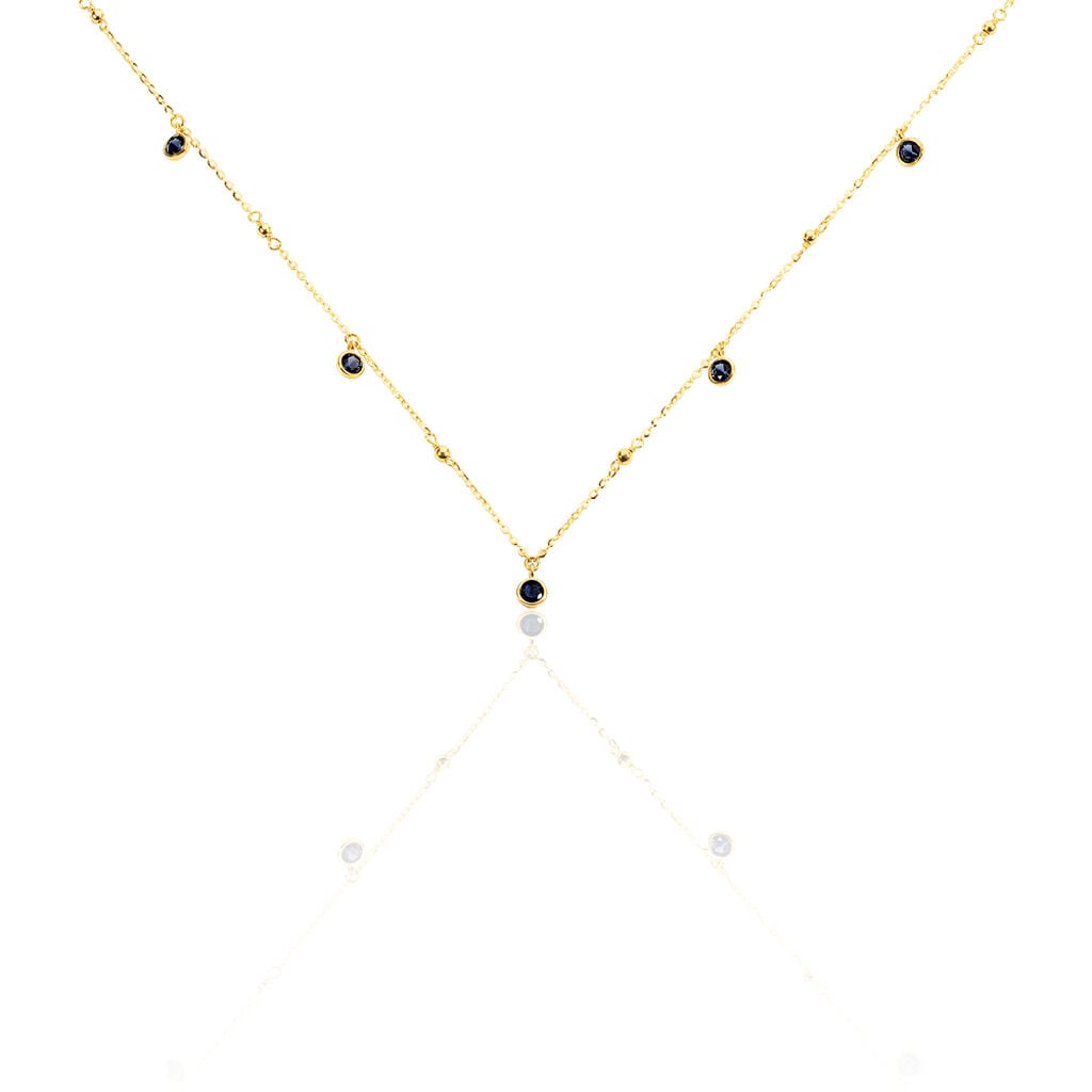 🦚 Damen Collier Gold 375 Zirkonia Blau Kreis Talila 1, Collier mit Stein Unkategorisiert online kaufen