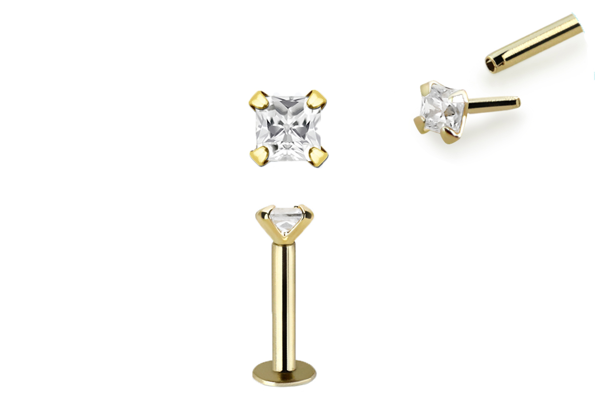 🦚 Piercing Labret Stecker 14karat Gold Gelbgold Kristall eckig mit Geschenkbox Unkategorisiert online kaufen 🦚 Piercing Labret Stecker 14karat Gold Gelbgold Kristall eckig mit Geschenkbox Unkategorisiert online kaufen