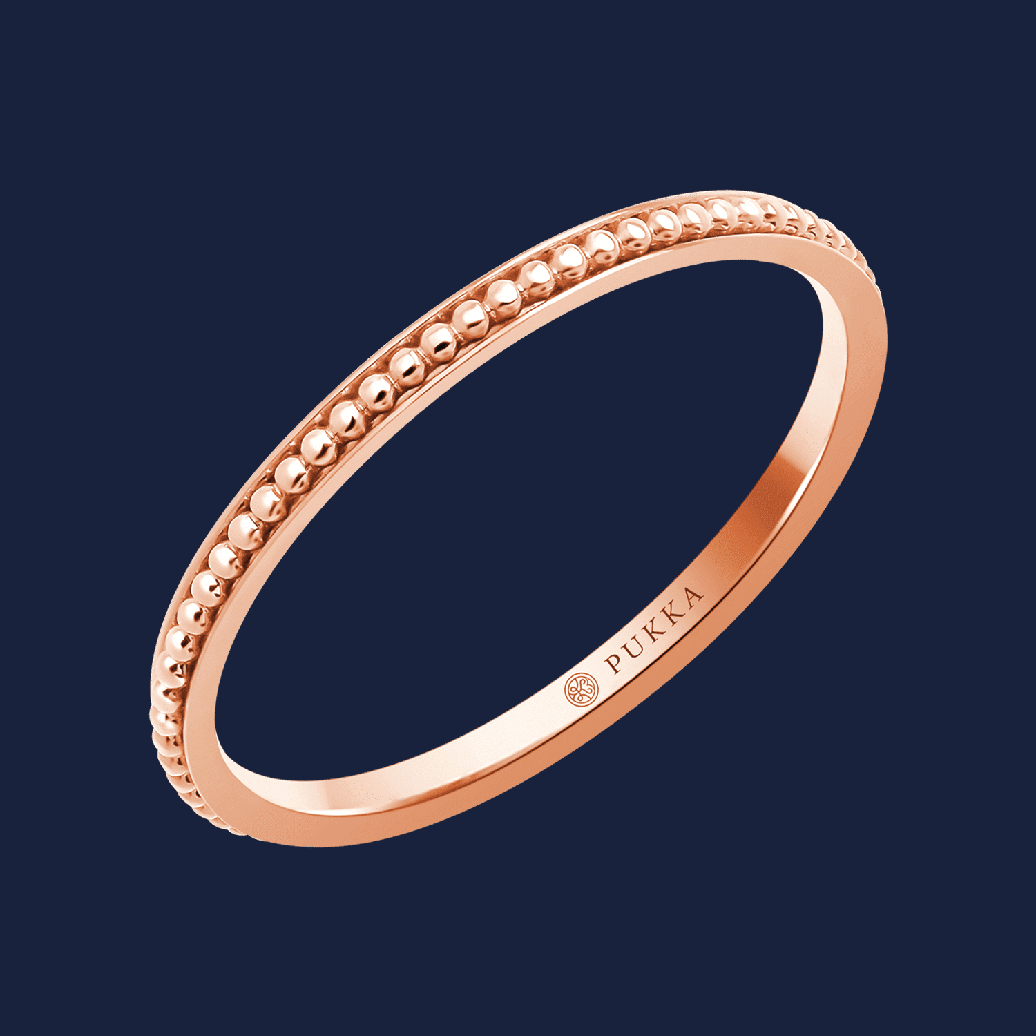 Marika Solid Bead Band für Damen und Herren ohne Stein - 14k Rosegold von Pukka Berlin Unkategorisiert online kaufen