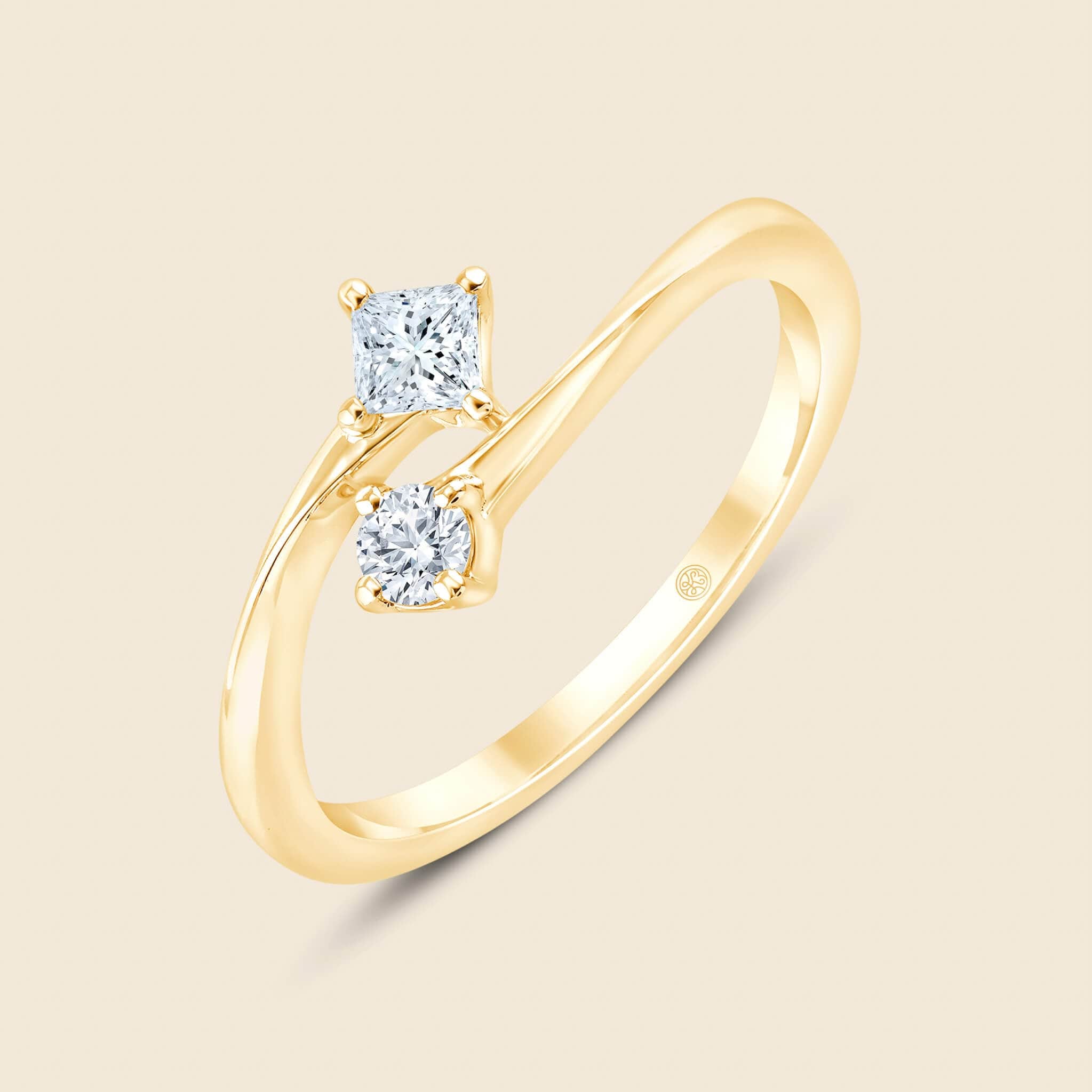 Pyara Ring Ehering mit rundem Schliff mit Labordiamant für Damen - Gelb / 14k Gold von Pukka Berlin Unkategorisiert online kaufen