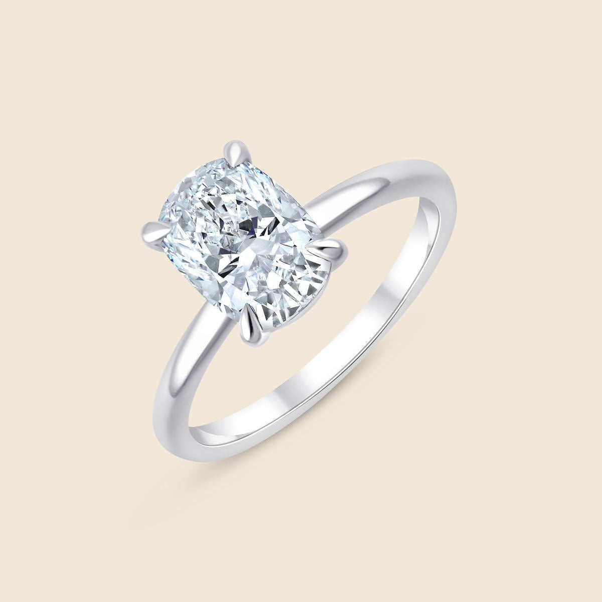 Elongated Cushion Ring Verlobungsring mit Kissen Schliff mit Labordiamant für Damen - Weiß / 18k Gold von Pukka Berlin Unkategorisiert online kaufen