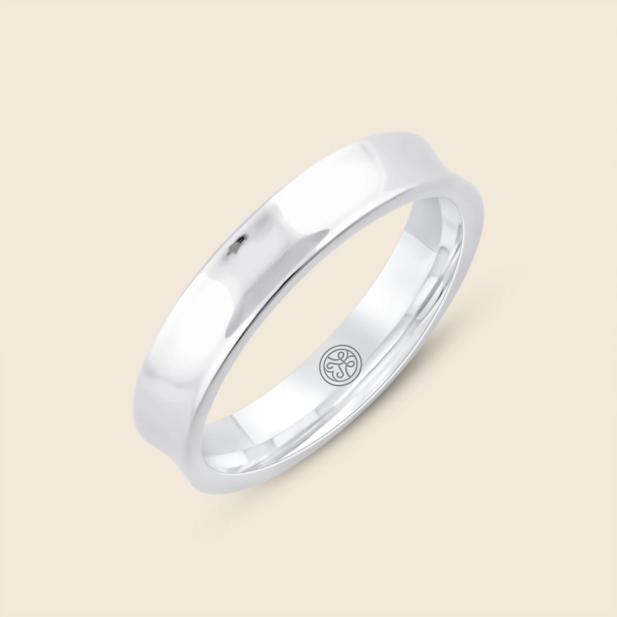 Medium Concaved Band Ehering mit Labordiamant für Damen und Herren ohne Stein - Weiß / 14k Gold von Pukka Berlin Unkategorisiert online kaufen