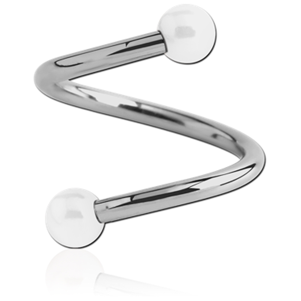 🦚 Piercing Spirale Perlen weiss Stab Titan G23 Unkategorisiert online kaufen