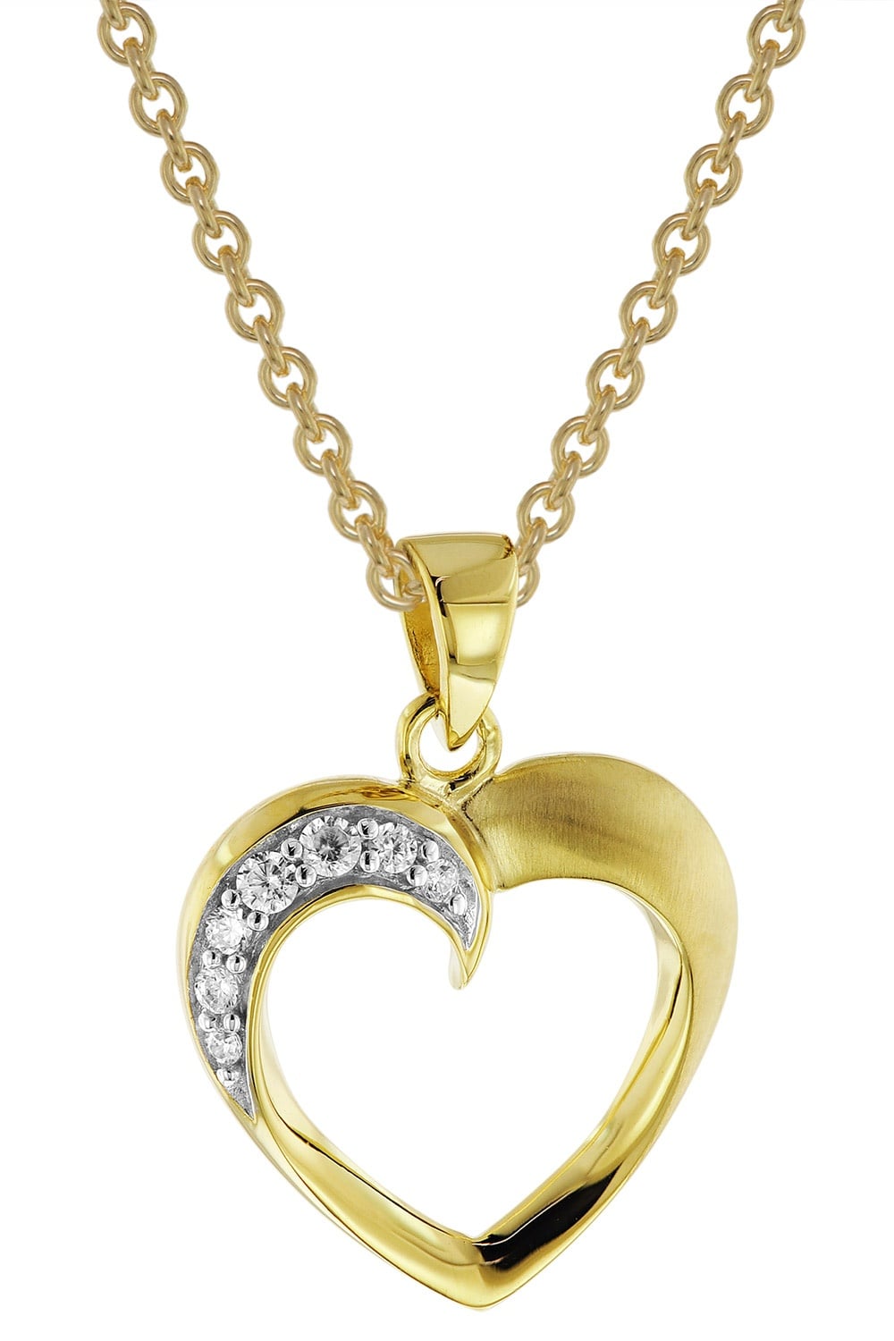 trendor 51838 Herz mit Zirkonia Gold 585 Anhänger mit goldplattierter Kette Unkategorisiert online kaufen
